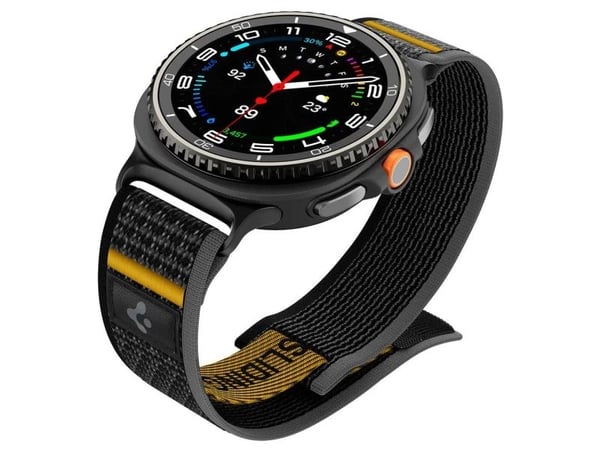Spigen Athlex Air, Band, Smartklokke, Sort, Gult, Samsung, Watch 8 Strap (46mm/44mm/40mm), 1 stykker