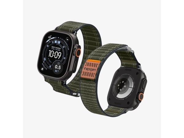 Spigen WBF0, Band, Smartklokke, Grønn, Apple, Apple Watch (44/45mm), Apple Watch 10/11 (46mm), Apple Watch Ultra (49mm), Nylon