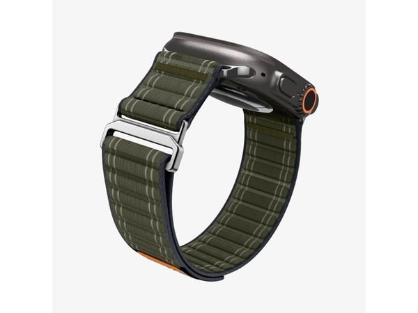 Spigen WBF0, Band, Smartklokke, Grønn, Apple, Apple Watch (44/45mm), Apple Watch 10/11 (46mm), Apple Watch Ultra (49mm), Nylon