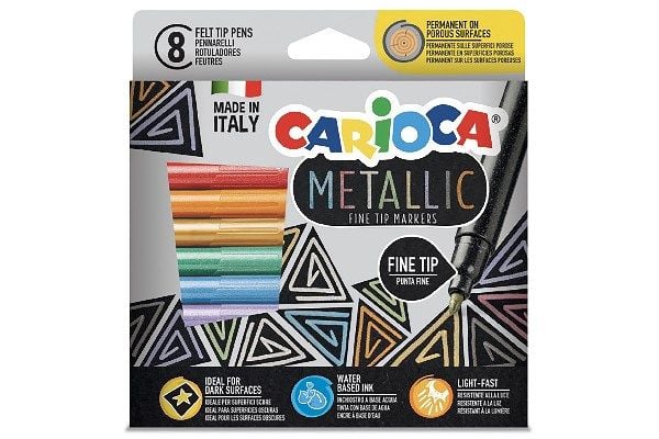 Carioca 43162, 8 färger, Multifärg, Fin spets, Multifärg, Rör, Plast