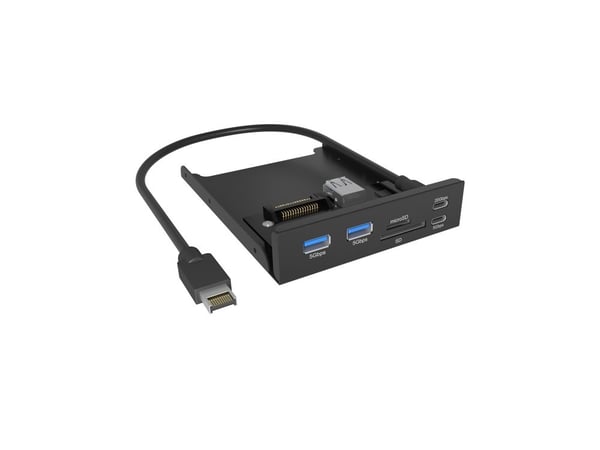ICY BOX IB-HUB1419-i3 etupaneeli f. 3,5-korttipaikka USB Type-C/Type-A -keskittimellä ja kortinlukijalla (61169)