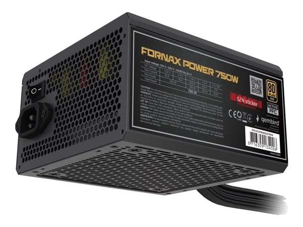 Gembird CCC-PSUBRONZE-750W - Strømforsyning (intern) - ATX - 80 PLUS Bronze - AC 100-240 V - 750 watt - aktiv PFC - svart pulverjakke