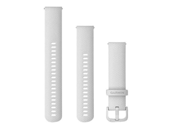 Garmin - Band för smart klocka - 125 - 218 mm - vit - för Forerunner 245, 55; Venu Sq, Sq Music Edition; vívoactive 3; vívomove 3, Luxe, Style