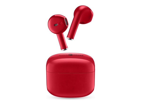 MUSIC SOUND SWAG - True wireless-hodetelefoner med mikrofon - i øret - Bluetooth - rød