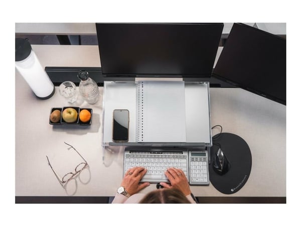 BakkerElkhuizen FlexDesk 640 - Kopiholder - with ComfortRead - gjennomsiktig, lysegrå