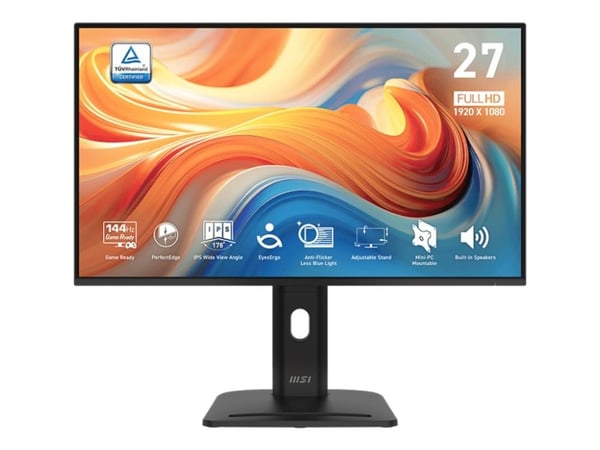 MSI PRO MP275PG E14 - LED-skjerm - 27" - 1920 x 1080 Full HD (1080p) @ 144 Hz - IPS - 300 cd/m² - 1500:1 - 1 ms - HDMI, VGA, DisplayPort - høyttalere