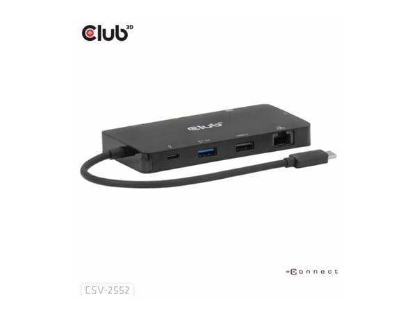 Club 3D - Dokkingstasjon - for skrivebord, bærbar - USB-C - HDMI - 1GbE