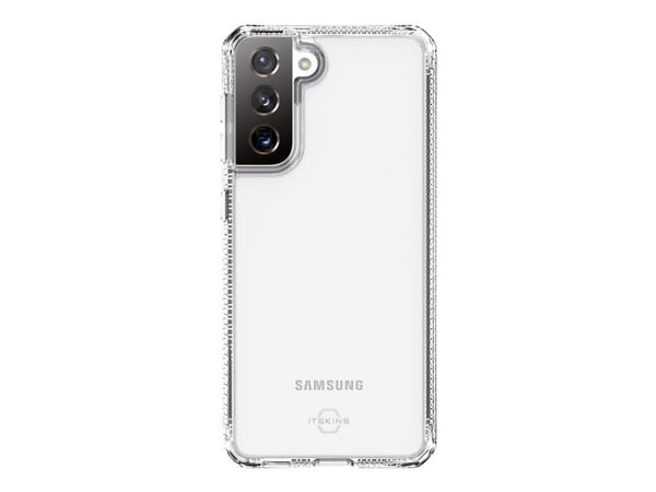 ITSKINS HYBRID // CLEAR - Baksidedeksel for mobiltelefon - polykarbonat, termoplast-polyuretan (TPU) - gjennomsiktig - for Samsung Galaxy S21+ 5G