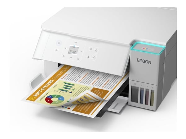 Epson EcoTank L4366 - Multifunksjonsskriver - farge - ink-jet - ITS - A4 (medie) - opp til 15 spm (trykking) - 100 ark - Wi-Fi(n), USB - svart
