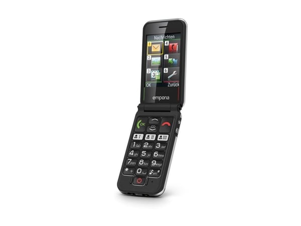 Emporia emporiaJOY-LTE, Simpukka, Yksittäinen SIM, 7,11 cm (2.8"), 2 MP, 1300 mAh, Musta