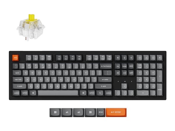 Keychron K10 Max - Tastatur - QMK, mekanisk - 100% - bakgrunnsbelyst - trådløs - Bluetooth 5.2, 2.4 GHz, USB-C - tastsvitsj: Keychron Super Banana