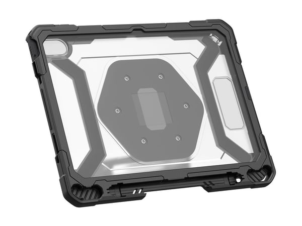 UAG Plasma Series - Baksidedeksel for nettbrett - robust - med stativ og håndstropp - svart, is - for Apple 10.9-inch iPad (10. generasjon)