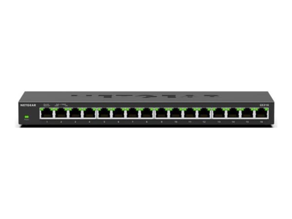 NETGEAR GS316v3 - Switch - ohanterad - 16 x 10/100/1000 - skrivbordsmodell, väggmonterbar