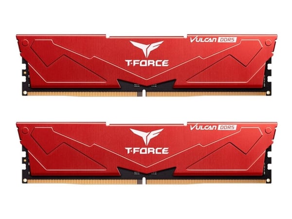 T-FORCE Vulcan - DDR5 - sats - 32 GB: 2 x 16 GB - DIMM 288-pin - 6000 MHz / PC5-48000 - CL30 - 1.35 V - ej buffrad - on-die ECC - röd