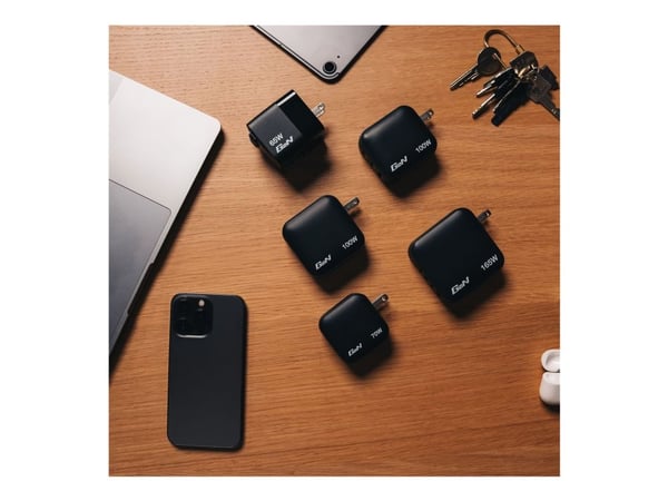 Verbatim - Strömadapter - GaN - 100 Watt - PD 3.0, PD/PPS, QC 4.0 - 3 utdatakontakter (2 x USB-C, USB)