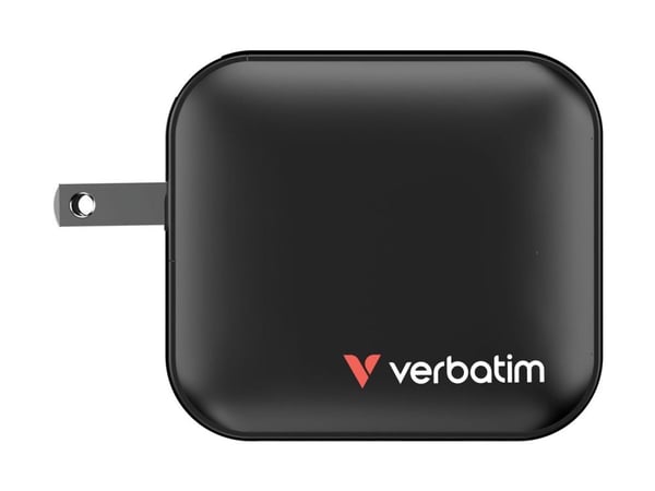 Verbatim - Strömadapter - GaN - 100 Watt - PD 3.0, PD/PPS, QC 4.0 - 3 utdatakontakter (2 x USB-C, USB)