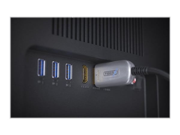 FiberX FX-I350-060, 60 m, HDMI Type A (Standard), HDMI Type A (Standard), 18 Gbit/s, musta, hopea