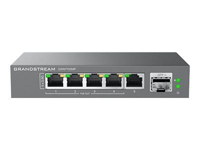 Grandstream GWN7700M Series GWN7700MP - Switch - ohanterad - 5 x 2.5GBase-T + 1 x SFP+ - skrivbordsmodell, väggmonterbar - PoE (57 W)