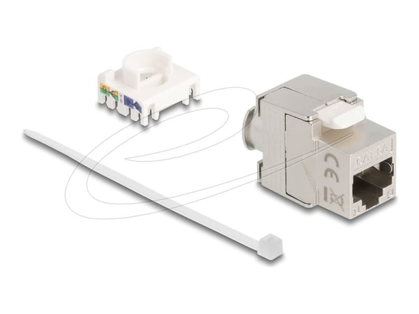 DeLOCK 90723, Tasainen, Hopea, Valkoinen, RJ-45, LSA, Naaras, 22/24