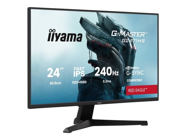 iiyama G-MASTER Red Eagle G2471HS-B1 - LED-skjerm - gaming - 24" - 1920 x 1080 Full HD (1080p) @ 240 Hz - Fast IPS - 350 cd/m² - 1000:1 - 0.3 ms - ...