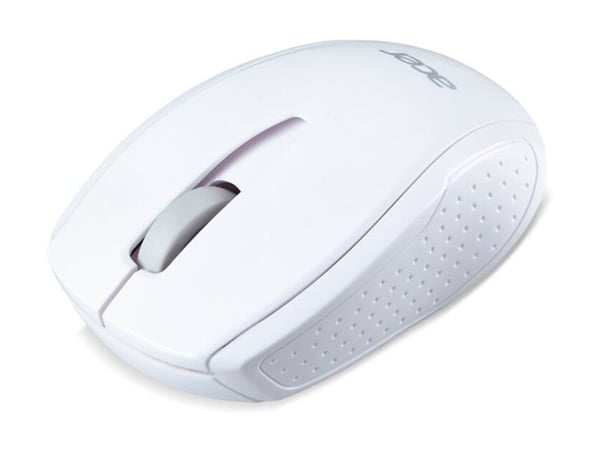 Acer AMR800 - Mus - ergonomisk - optisk - 3 knapper - trådløs - 2.4 GHz - USB trådløs mottaker - hvit - løsvekt