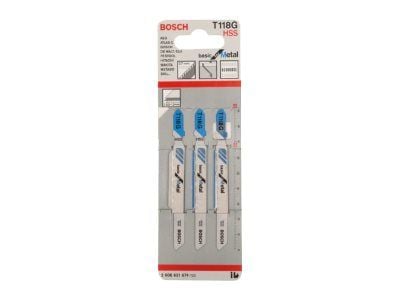 Bosch basic for Metal T 118 G - Stikksagblad - for blikk - 3 deler - T-skaft - lengde: 92 mm