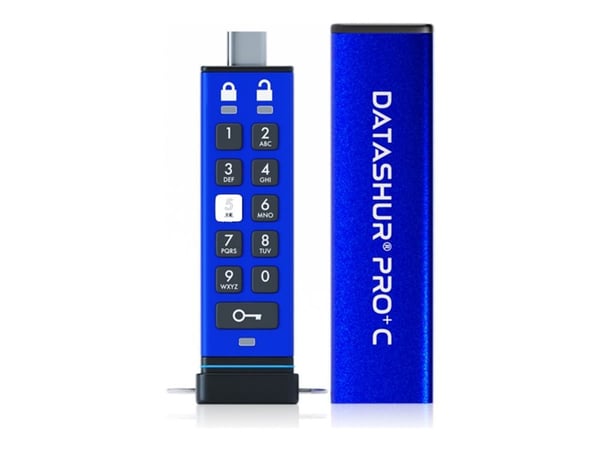 iStorage datAshur PRO+ C - USB-flashstasjon - kryptert - FIPS 140-3 Level 3 - 256 GB - USB 3.2 Gen 1