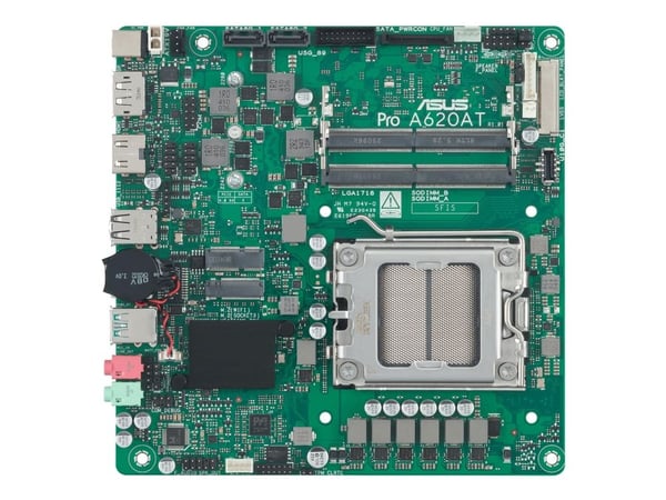 ASUS PRO A620AT-CSM - Hovedkort - mini-ITX - Socket AM5 - AMD A620A Chipset - USB-C 3.2 Gen2, USB 3.2 Gen 2, USB 3.2 Gen 1 - Gigabit LAN - innbygd ...