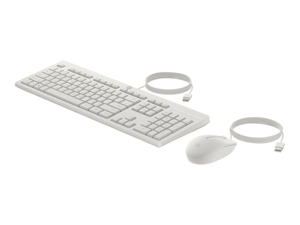 HP 225 - Sats med tangentbord och mus - ambidextrös, 3-zons layout, standard tangresor - 100% - full size - USB - QWERTY - internationell engelska ...
