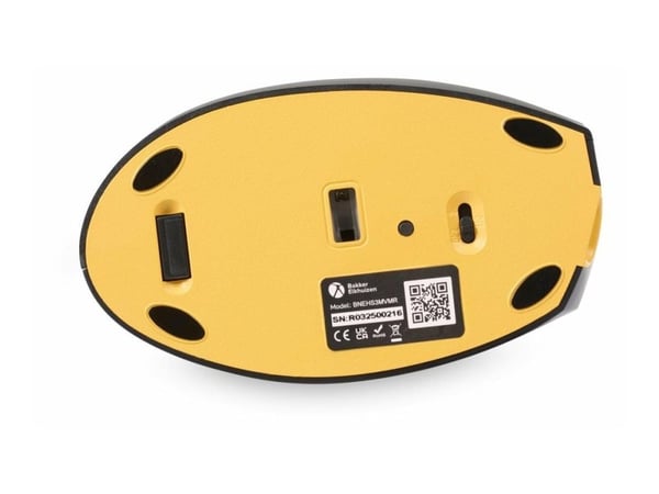 BakkerElkhuizen HandShake - Vertikal mus - ergonomisk - høyrehendt - optisk - 7 knapper - trådløs, kablet - 2.4 GHz, USB-C, Bluetooth 5.3 - USB trå...