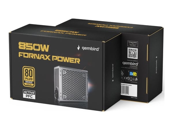 Gembird CCC-PSUBRONZE-850W-10 - Strømforsyning (intern) - ATX - 80 PLUS Bronze - AC 100-240 V - 850 watt - aktiv PFC - svart pulverjakke