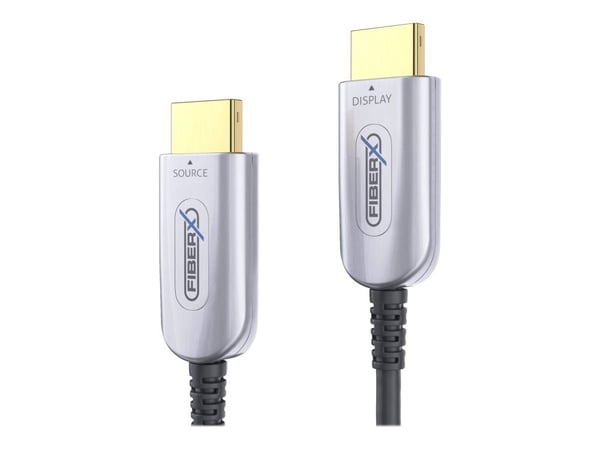 FiberX FX-I350-060, 60 m, HDMI Type A (Standard), HDMI Type A (Standard), 18 Gbit/s, musta, hopea