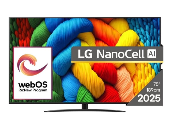LG 75NANO81A3A - 75" Diagonal klass Nano81 Series LED-bakgrundsbelyst LCD-TV - Smart TV - webOS - 4K UHD (2160p) 3840 x 2160 - HDR - Direct LED, Na...