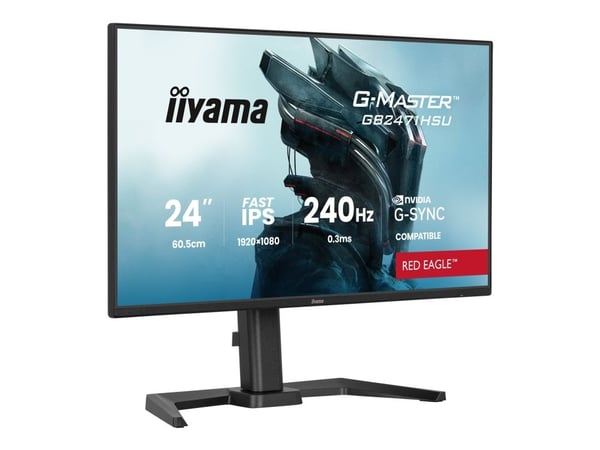 iiyama G-MASTER Red Eagle GB2471HSU-B1 - LED-skjerm - gaming - 24" - 1920 x 1080 Full HD (1080p) @ 240 Hz - Fast IPS - 350 cd/m² - 1000:1 - 0.3 ms ...