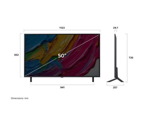 LG 50QNED80A6A - 50" Diagonalklasse QNED80 Series LED-bakgrunnsbelyst LCD TV - QNED AI - Smart TV - webOS - 4K UHD (2160p) 3840 x 2160 - HDR - Edge...