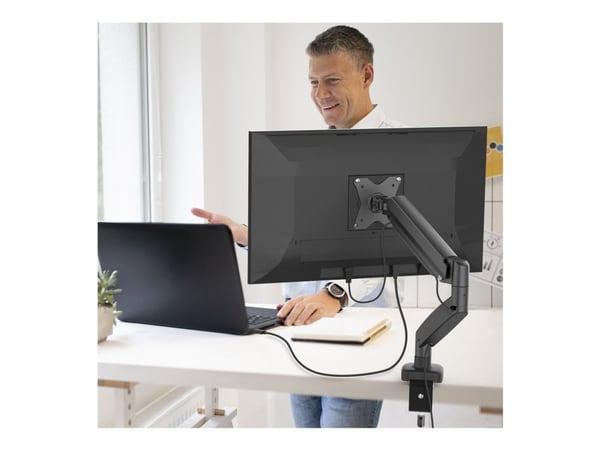j5create JTSA101 - Monteringssett (skjermarm, klemmemonteringsbase, kausemontering) - for Skjerm - ergonomic - aluminium, plastikk, stål - svart - ...