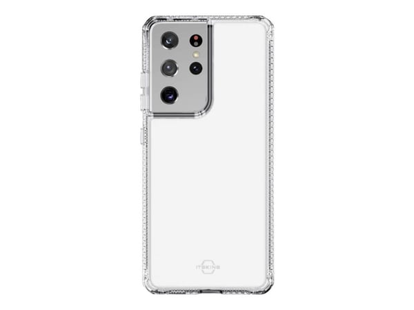 ITSKINS HYBRID // CLEAR - Baksidedeksel for mobiltelefon - polykarbonat, termoplast-polyuretan (TPU) - gjennomsiktig - for Samsung Galaxy S21 Ultra 5G
