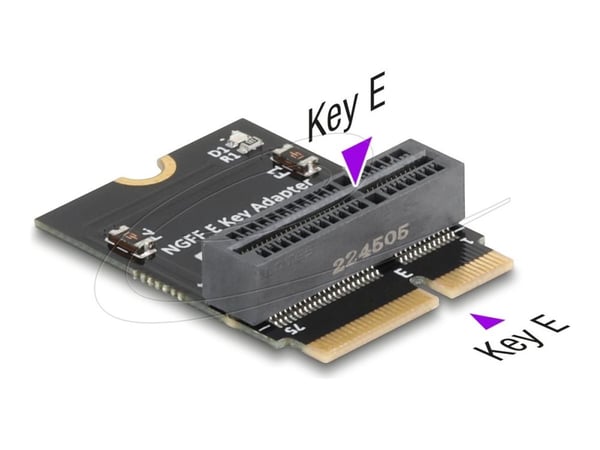Delock - Gränssnittsadapter - M.2 Key E hane till M.2 Key E slot, 90° vinklad - M.2 - M.2 Card - M.2 Card