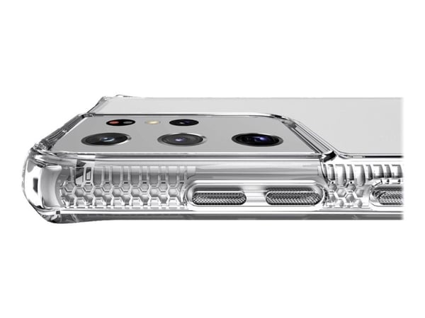 ITSKINS HYBRID // CLEAR - Baksidedeksel for mobiltelefon - polykarbonat, termoplast-polyuretan (TPU) - gjennomsiktig - for Samsung Galaxy S21 Ultra 5G