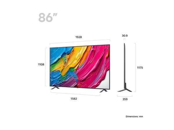 LG 86QNED80A6A - 86" Diagonalklasse QNED80 Series LED-bakgrunnsbelyst LCD TV - QNED AI - Smart TV - webOS - 4K UHD (2160p) 3840 x 2160 - HDR - Edge...