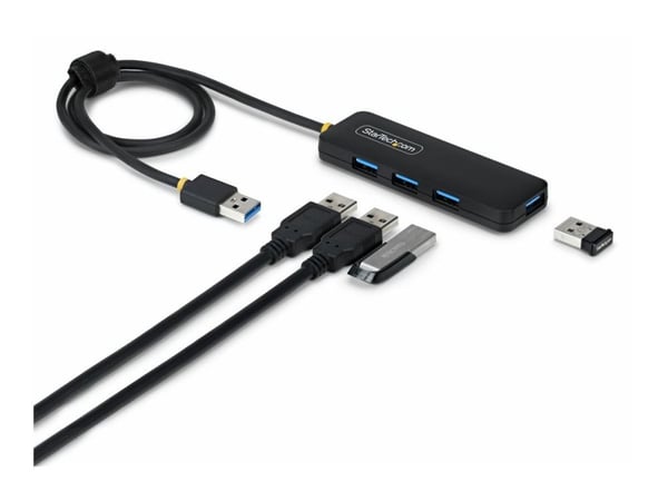 StarTech.com H5A4A-USB-HUB-2, USB 3.2 Gen 1 (3.1 Gen 1) Type-A, USB 3.2 Gen 1 (3.1 Gen 1) Type-A, 5000 Mbit/s, musta, Muovi, Pyöreä kaapeli