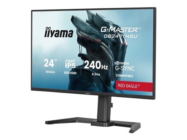 iiyama G-MASTER Red Eagle GB2471HSU-B1 - LED-skjerm - gaming - 24" - 1920 x 1080 Full HD (1080p) @ 240 Hz - Fast IPS - 350 cd/m² - 1000:1 - 0.3 ms ...