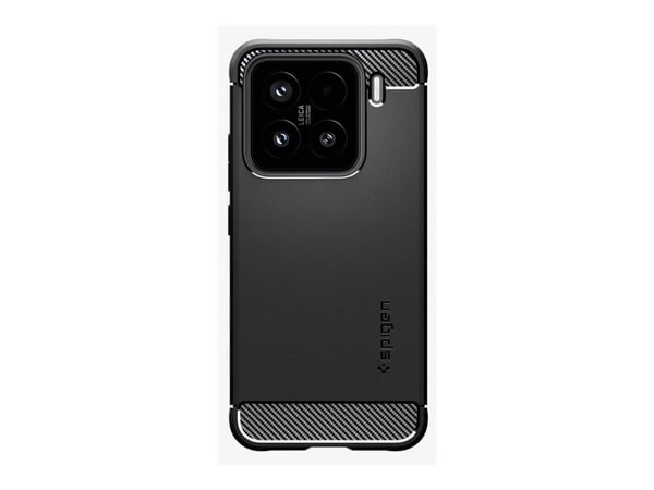 Spigen Rugged Armor - Baksidesskydd för mobiltelefon - termoplastisk polyuretan (TPU) - svart - för Xiaomi 15