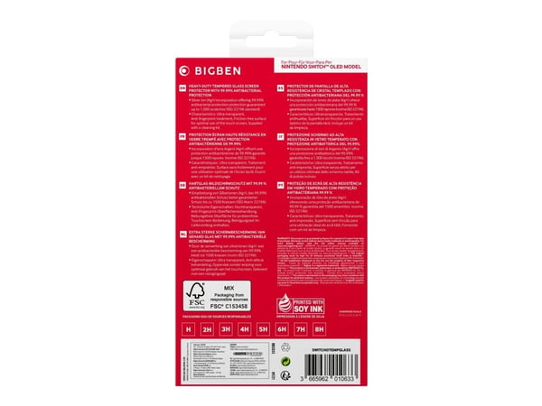 Bigben Interactive SWITCHOTEMPGLASS, Näytönsuoja, Nintendo Switch OLED, Läpinäkyvä, Karkaistu lasi, Naarmuuntumisenkestävä, Putoamisenkestävä, Nint...