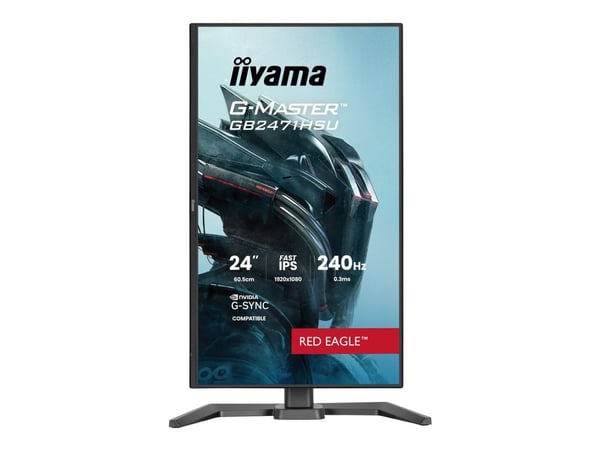 iiyama G-MASTER Red Eagle GB2471HSU-B1 - LED-skjerm - gaming - 24" - 1920 x 1080 Full HD (1080p) @ 240 Hz - Fast IPS - 350 cd/m² - 1000:1 - 0.3 ms ...