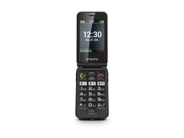 Emporia emporiaJOY-LTE, Simpukka, Yksittäinen SIM, 7,11 cm (2.8"), 2 MP, 1300 mAh, Musta