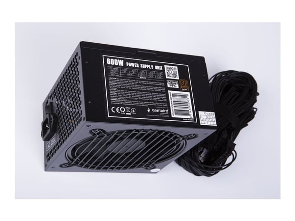 Gembird BlackBoxPower Series CCC-PSU80P-BBP-600 - Strømforsyning (intern) - ATX / BTX - 80 PLUS Bronze - AC 230 V - 600 watt - aktiv PFC - svart pu...