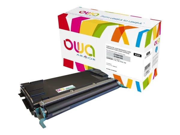 OWA - Høykapasitets - svart - kompatibel - gjenfabrikert - tonerpatron (alternativ for: Lexmark C746, Lexmark X746, Lexmark X748) - for Lexmark C74...
