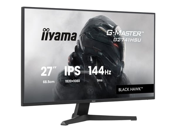 iiyama G-MASTER Black Hawk G2741HSU-B1 - LED-skjerm - gaming - 27" - 1920 x 1080 Full HD (1080p) @ 144 Hz - IPS - 350 cd/m² - 1500:1 - 1 ms - HDMI,...