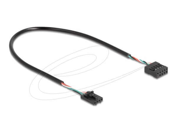 Delock-kabel USB 2.0 hunnkontakt 2,54 mm 4-pinners til USB 2.0 hunnkontakt 2,54 mm 10-pinners 30 cm